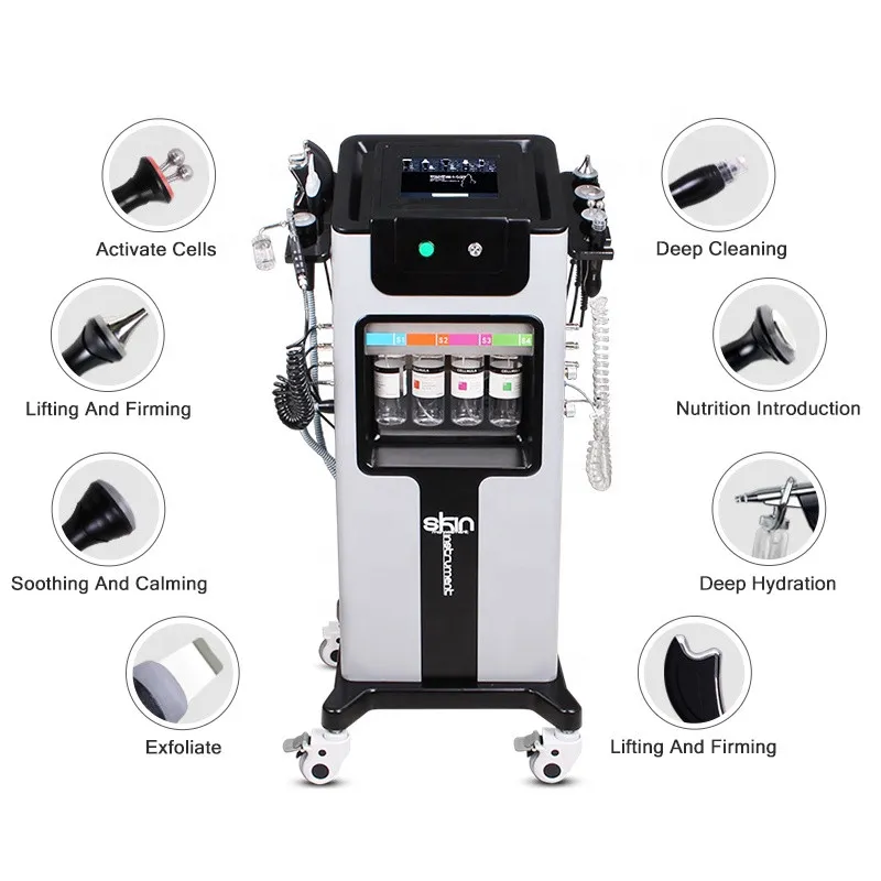 2021 Microdermoabrasione professionale 8IN1 Aqua Peeling facciale Oxygen Jet Peel Hydra Dermoabrasione Machine