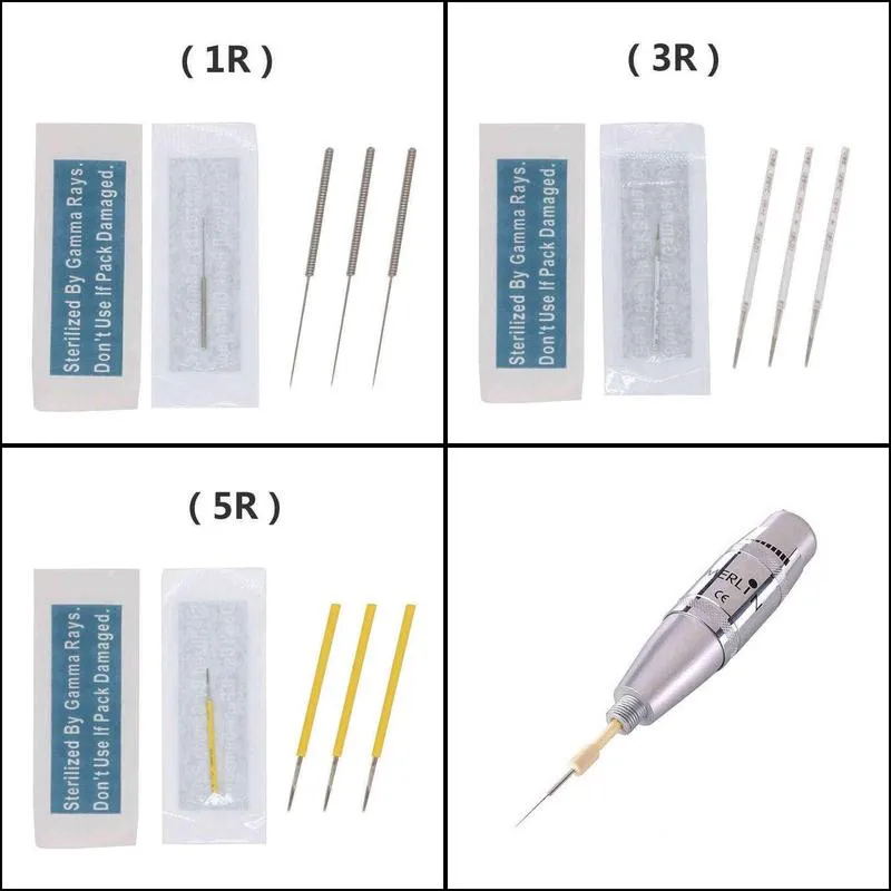 100pcs Merlin Tattoo Needles 1R/2R/3R/5R/7R/3F/4F/6F For Permanent Makeup Eyebrow and Lip Designs Deluxe Machine 211224