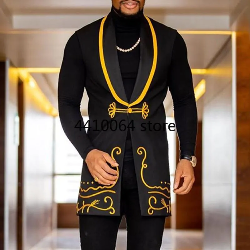 Ethnic Clothing Fashion 2021 Men Africa Suit Vest African Clothes Hip Hop Sleeveless Blazers Casual Dress Robe Africaine264A