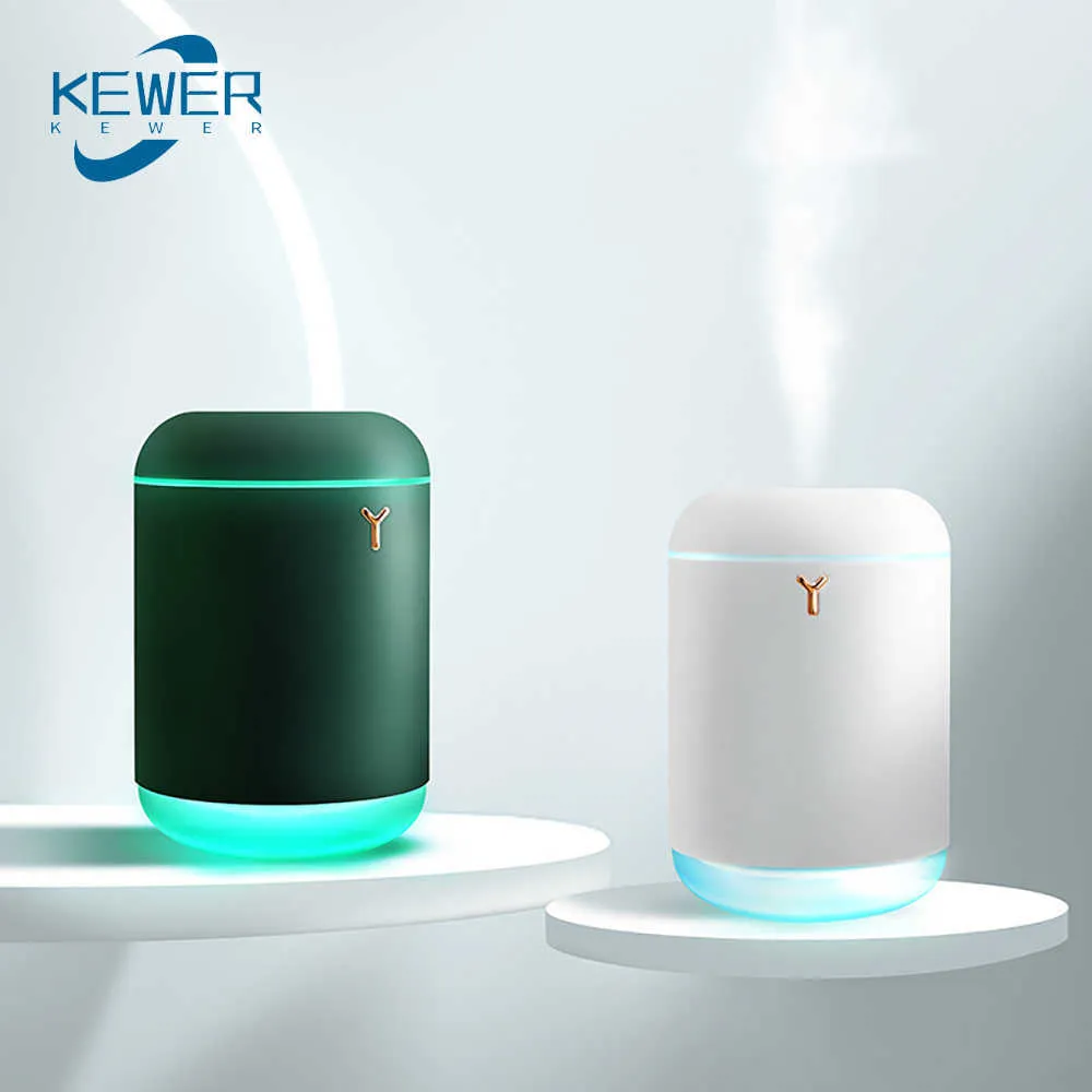 KEWER Air Humidifier Moisturizing Spray Household Portable Home Mini Purifier Mist Maker USB office LED Light 210724