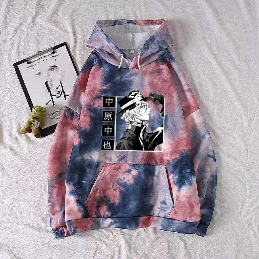 Tie dye anime hoodie cheap