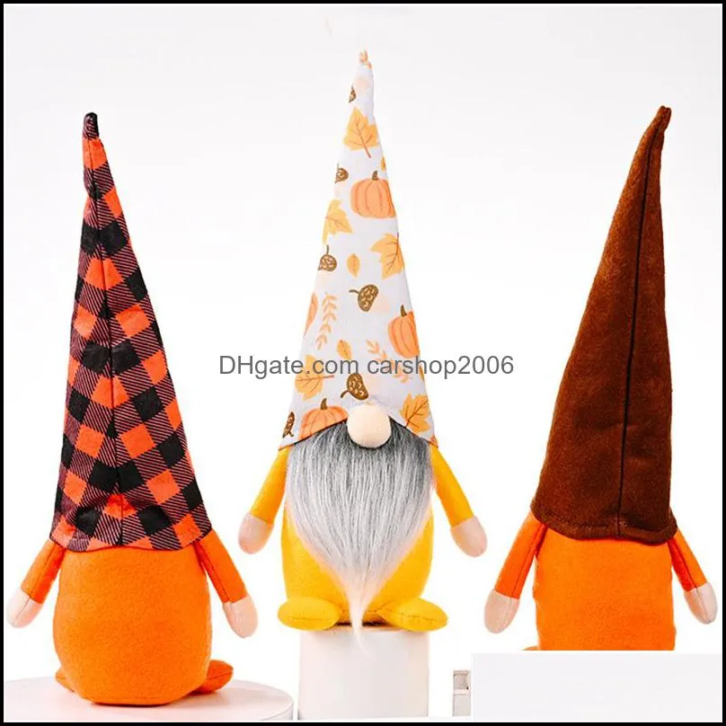 Party Supplies Harvest Festival Decoration Faceless Gnome Plush Doll Thanksgiving Halloween Home Elf Ornaments Kids Gifts PHJK2107