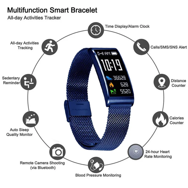 X3 Bracelet de sport intelligent montre-bracelet de pression artérielle alerte de message IP68 étanche Fitness podomètre Tracker montre intelligente pour Android iPhone