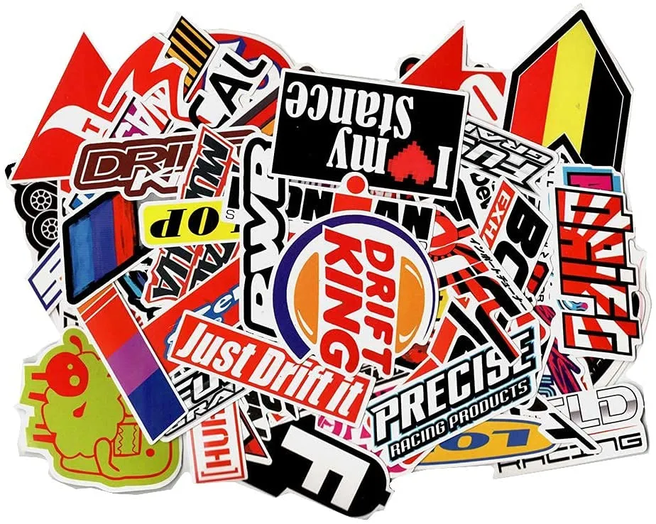 100pcs-pack bil motorcykel racing mode vinyl vattentät klistermärken grossist vatten flaska bärbara datorer bilplanerare scrapbooking telefon garderob vägg tablett dekal