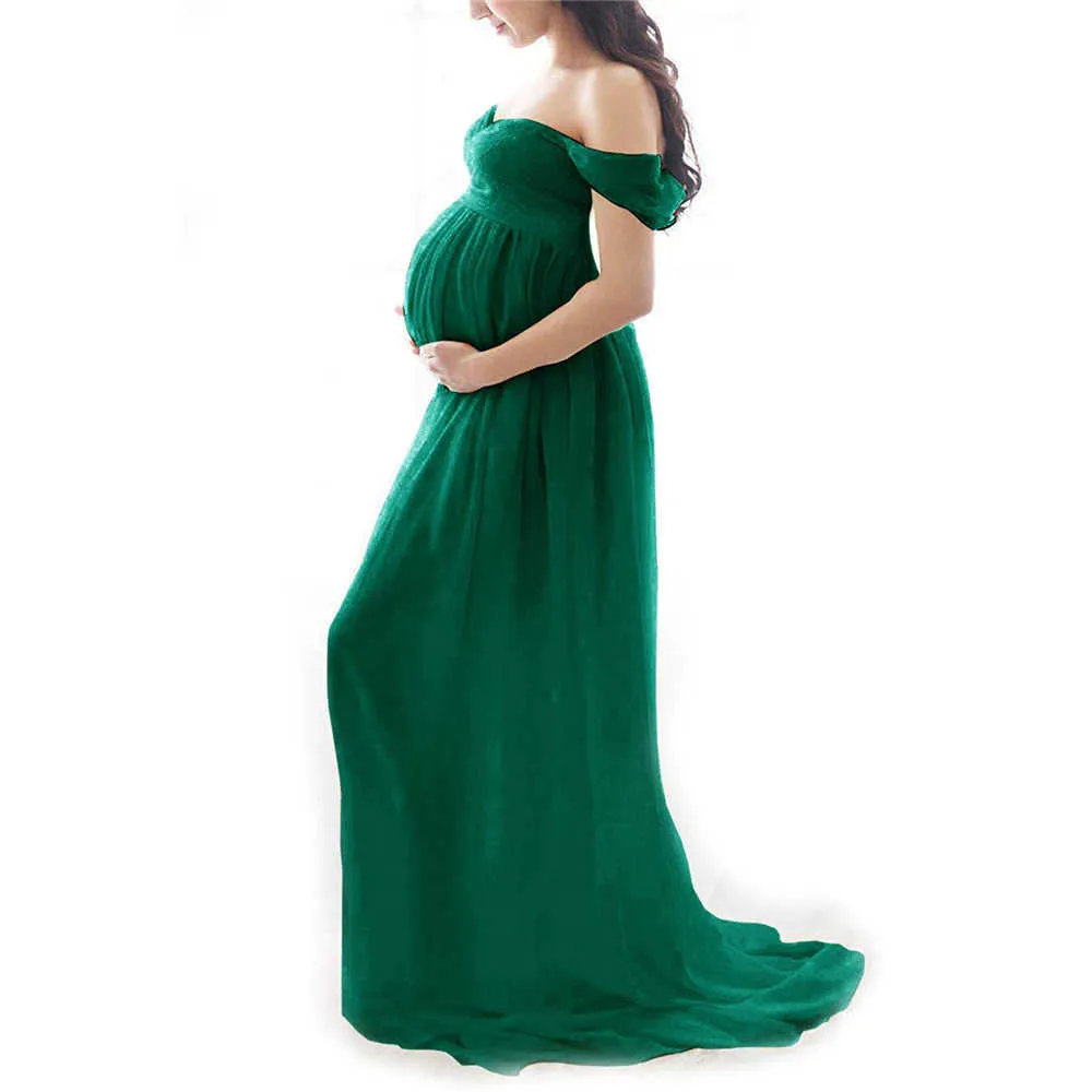 Shoulderless Maternity Dress For Photography Sexy Front Split Pregnancy Dresses For Women Maxi Maternity Gown Photo Shoots Props (9)