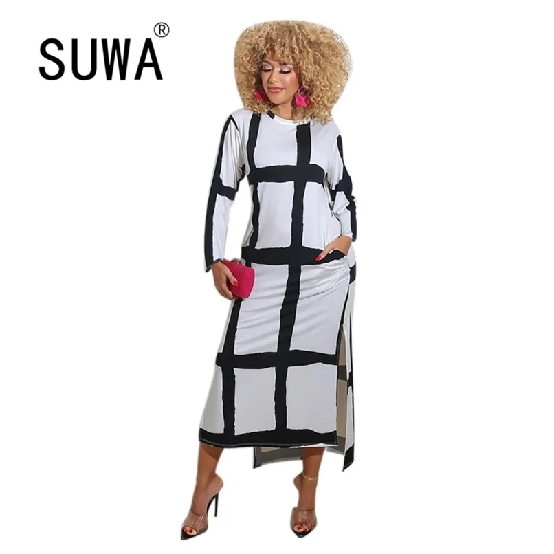 プラスサイズのアフリカのドレスの女性のダニキ衣料品ローブフェムススリムな夜の長いマキシドレスオフィスファッション服210525