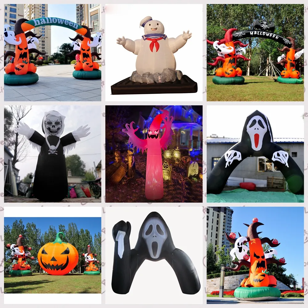 Customized Inflatable Halloween Decorations With Knife Arch, Pumpkin