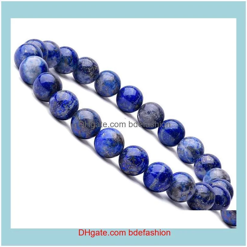 High Quality Natural Stone Lapis Lazuli Beaded Bracelets for Women Men Fashion Energy Bracelet Elastical Jewelry Gift