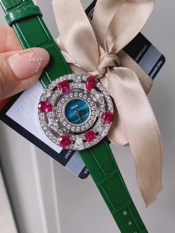 Multi-color Crystal Stone Quartz Watch Adee Kaye Gems Collection Quartz AK2522-LCRD Women main image 3