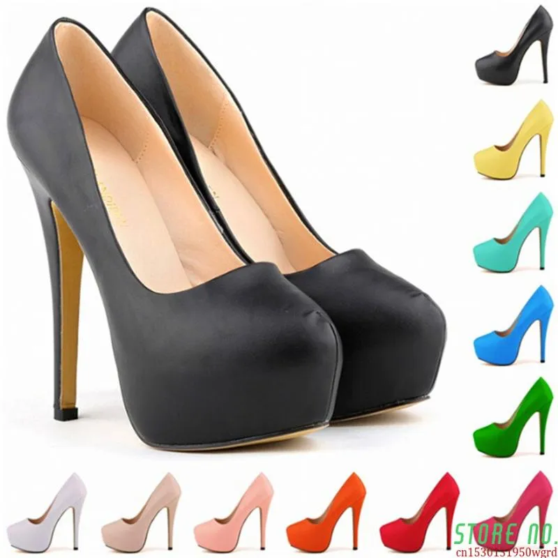 Zapatos de vestir, llegada, moda, plataforma alta, cuero suave, zapatos de tacón para mujer, tacones bajos, punta redonda de 14 cm, boda elegante para mujer