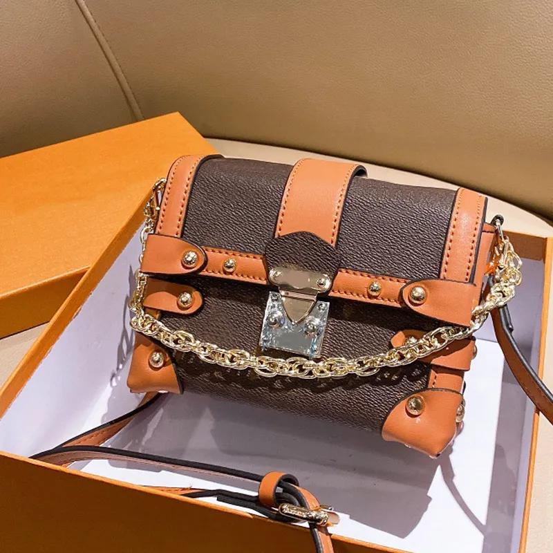 Dinner Bag Chain Shoulder Purse Box Bags Fashion Patchwork Color Letter Hasp New Pattern Chain Cross Body Bag 