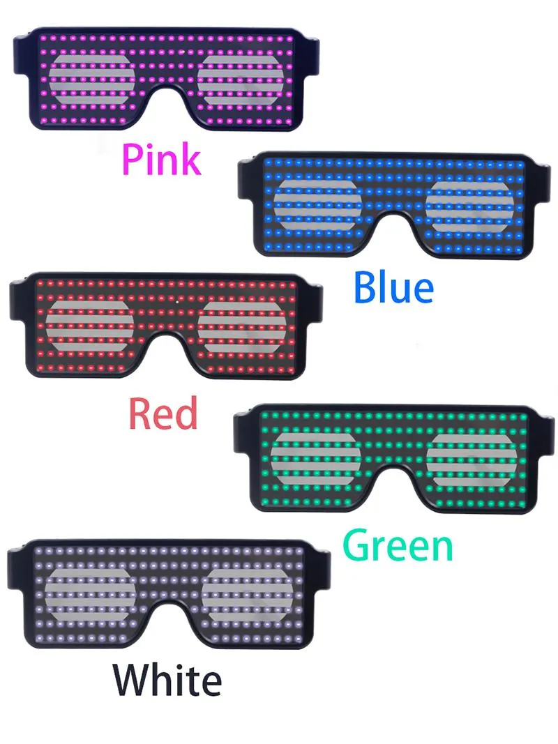 Led Party Glasses 8 Modes Quick Flash USB Charge Neon Glasses Dynamic Glowing Novelty Light Festival Party Sunglasses Party Decoration Toys
