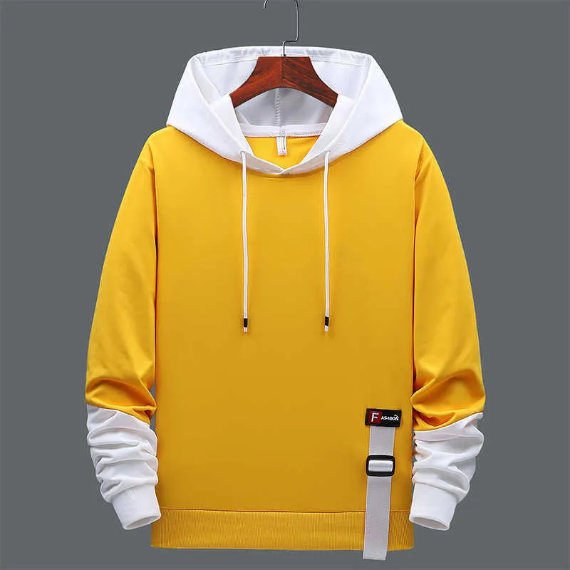 Men's Spring and Summer Hoodies Casual Men's Sports Hoodies Trendy Men's  Loose V-Neck Student Jacket Pullover Hooded Teenagers 210924