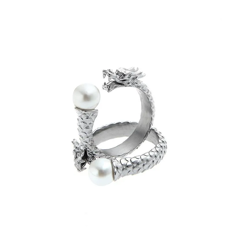 Original Faucet Pearl Ring Cold Style Fashion Personlighet Ljus lyx nisch temperament retro par Tillbehör208w