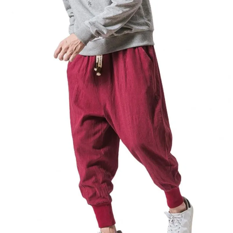 Pantaloni da uomo Uomo Donna Casual Tasche con coulisse Cavallo basso Pantaloni lunghi larghi Harem per l'uso quotidiano