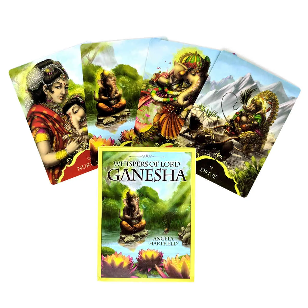 Novos sussurros de Lord Ganesha Tarot Cartões e Divinação de PDF Divination Deck Deck Entertainment Board Game 50 pcs / caixa