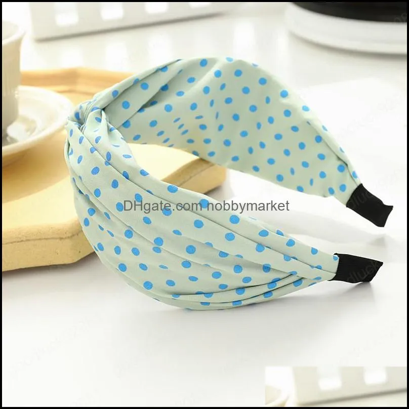 Satin Cross Dot Polka Hairband Headband for Women Girls Hair Accessories