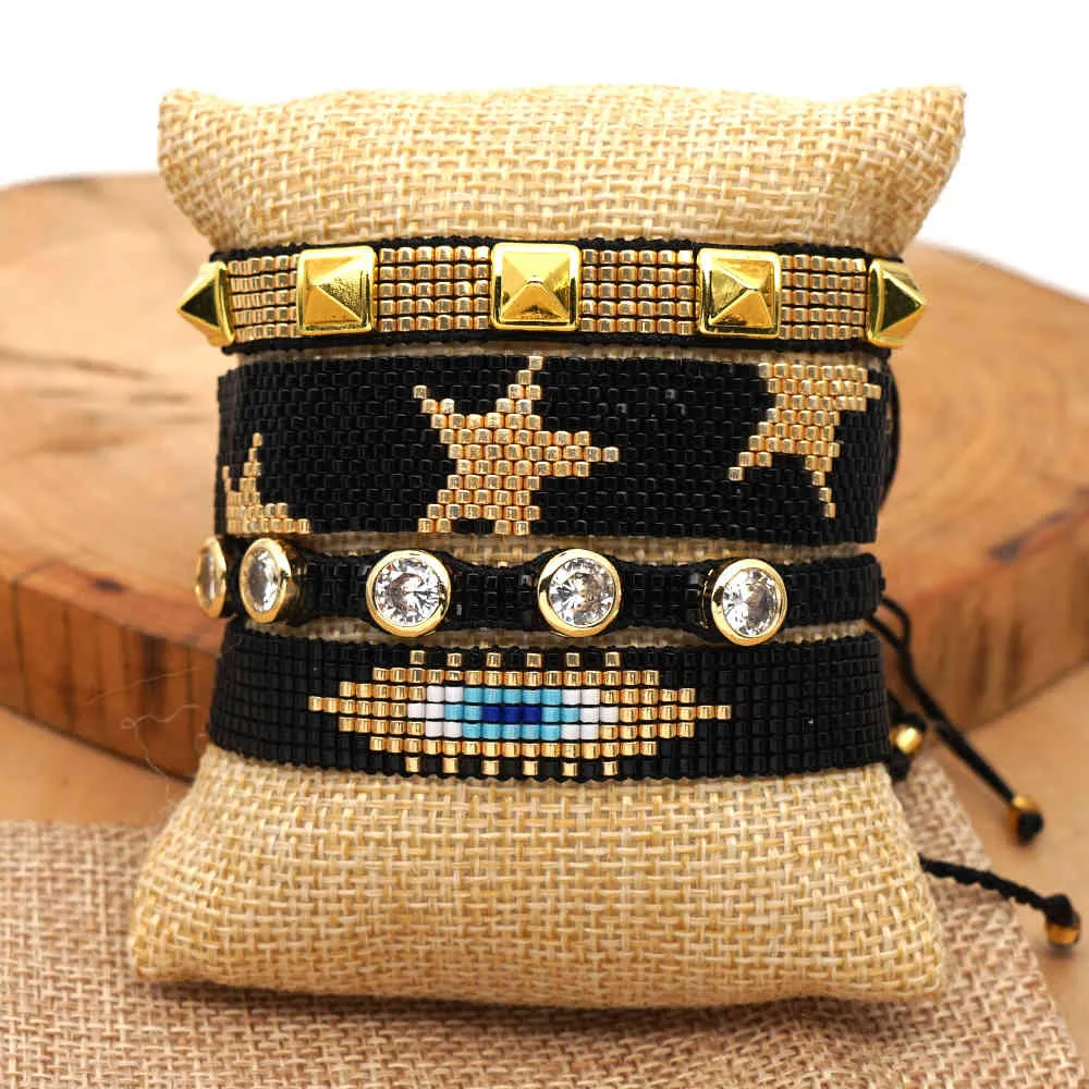 Shinusboho Lucky Turkish Evil Evee Armband Armband för kvinnor Miyuki Smycken Pulseras Mujer 2020 Handgjorda Femme Armband