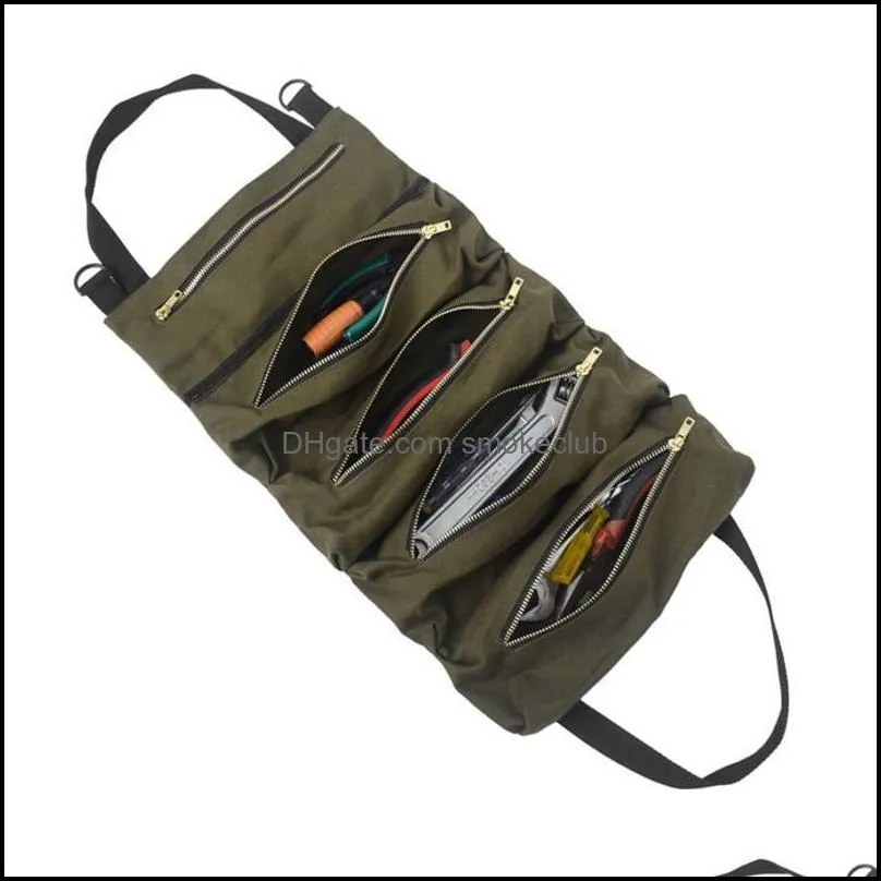 Fishing Accessories Super Roll Tool Zipper Bag Multi-Purpose Canvas Up Organizer Bucket Storage