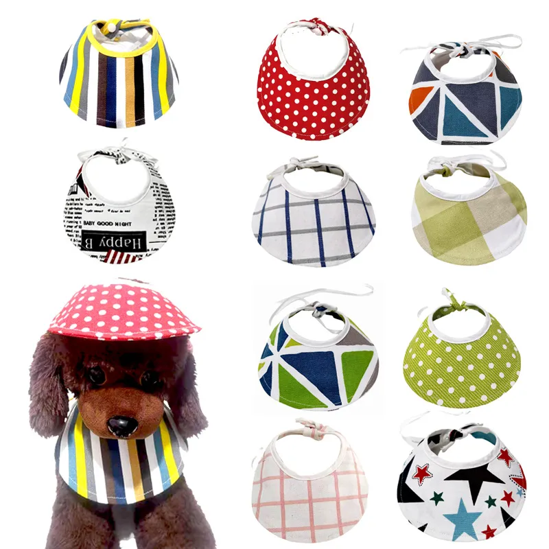 Dog Apparel cute Pet fashion colorful color Hat Baseball Cap Windproof Travel Sports Sun Hats for Puppy Large Outdoor Triangle accessories