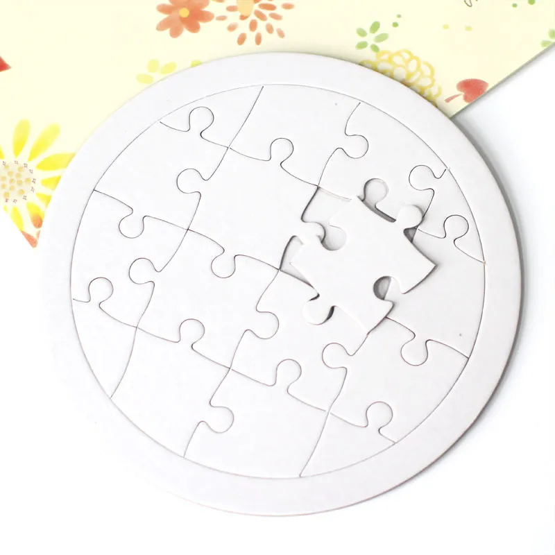 4 Style DIY Blank Puzzle Painting Graffiti White Mold Coloring Paper Puzzle Unique Children Gift w-00446