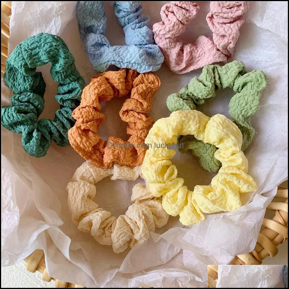 2020 Women Hair Rubber Bands Solid Color Scrunchies Elastic Hair Bands Pony tails Holder Ladies Girls Hair Tie Rope Jewelry
