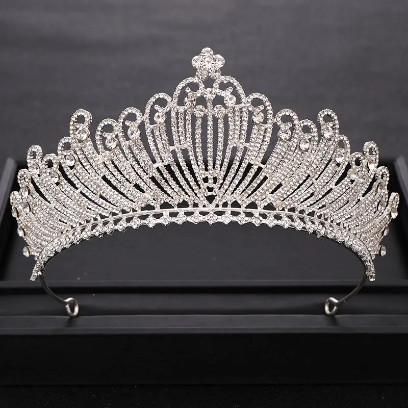 Haarklammern Barrettes Ailibride Strass Kristall Silber Farbe Bridal Crown Queen Tiara Für Hochzeit DIAdem Schönheit Pageant Kopf Zubehör