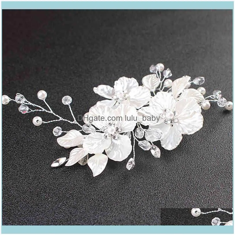 Bridal Crystal Pearl Flower Clip Floral Style Barrette Bride Jewelry Bridesmaid Wedding Hair Accessories