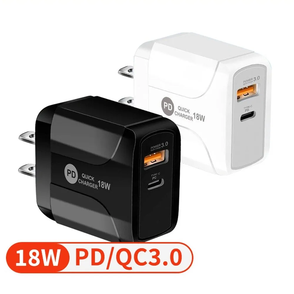 18W Fast Charging Quick Charger PD Type C Power Adapter Wall Chargers för iPhone 12 13 Samsung HTC LG PC Mp3