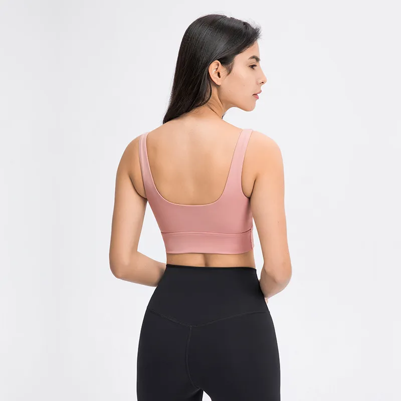 Fitness Yoga Sujetador deportivo para LU-148 Mujeres Gimnasio Entrenamiento Correr Acolchado Camiseta sin mangas Chaleco atlético Ropa interior Sujetador deportivo Push Up a prueba de golpes