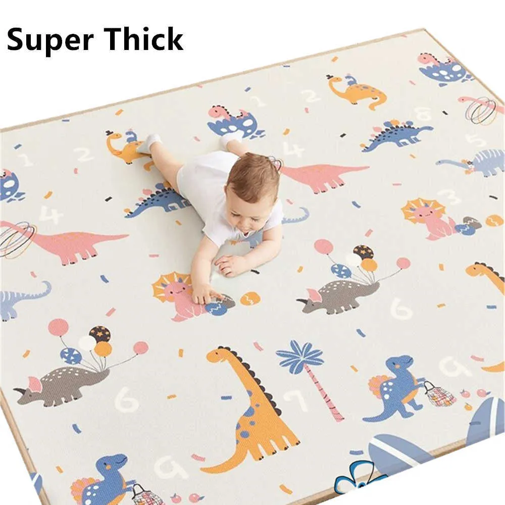 Baby Play Mat Xpe Pussel Barnmatta förtjockad Tapete Infantil Baby Room Crawling Pad Folding Mat Baby Carpet Tjocklek 1cm 210724