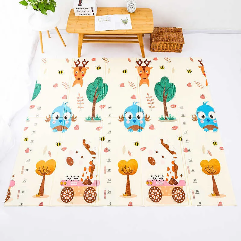 Baby Crawling Mats Kids Rug Anti-Slip Fällbar Klättring Kudde Barnmatta Vattentät Pussel Mjukt Skum Living Room Game Carpet 210724