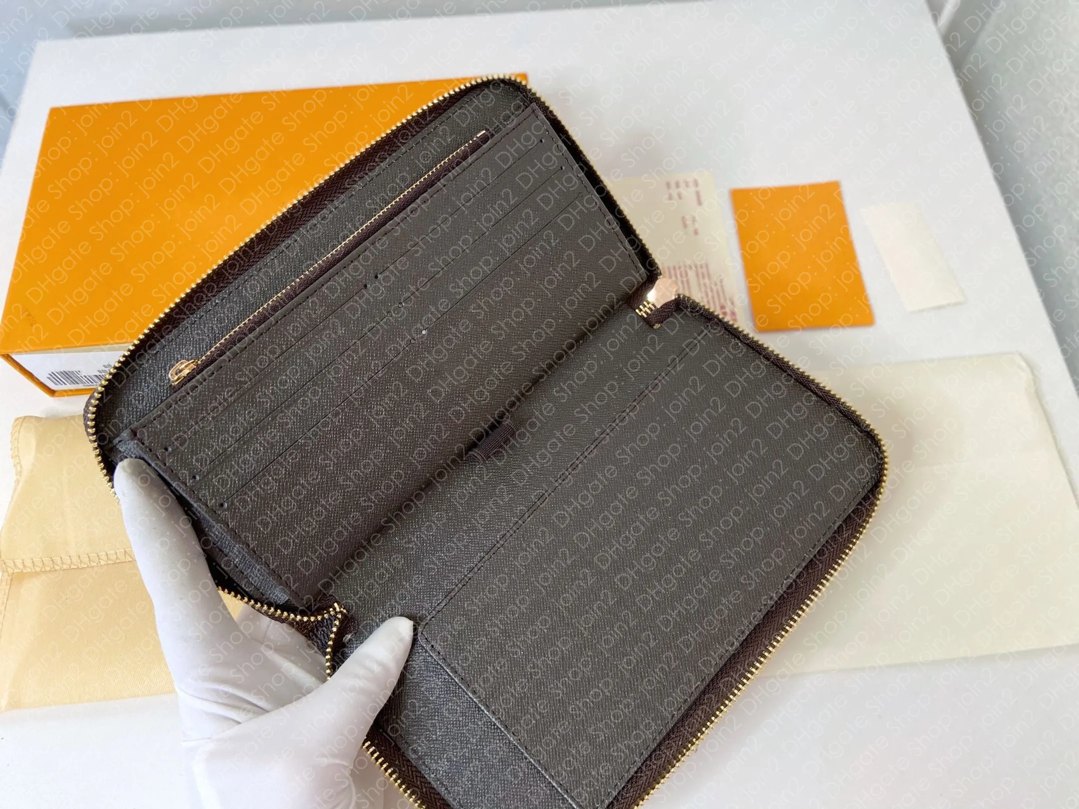 M60002 ZIPPY ORGANIZER ORGANISER Wallet Designer Women Zip Around Long Canvas Wallets Coin Purse Plane Ticket Cheque Book Card Holder Pouch Pochette