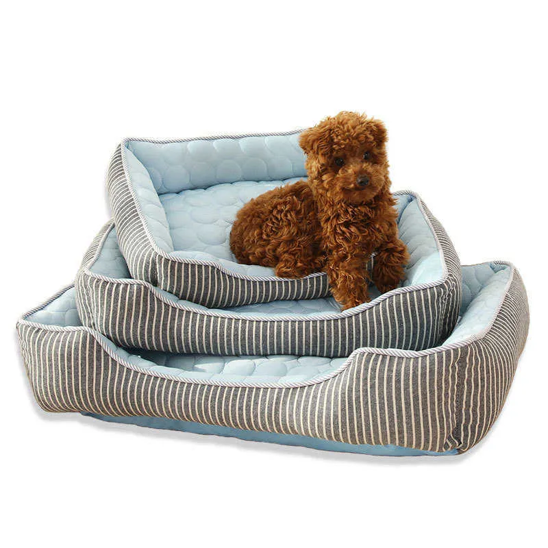 Zachte hond bed zomer huisdier cool gevoel nest kat diepe slaap koeling pad benodigdheden hondenbedden producten accessoires drop center 211009