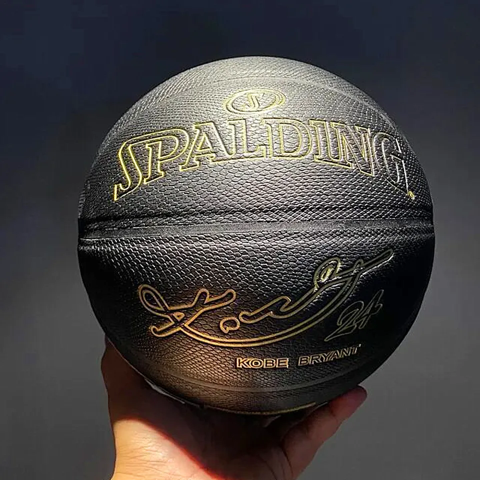 Spalding 24K Black Mamba Merch 농구 공 위장 기념품 에디션 내마이 크기 7 낙서 노란색 녹색 트렌드 야외 선물