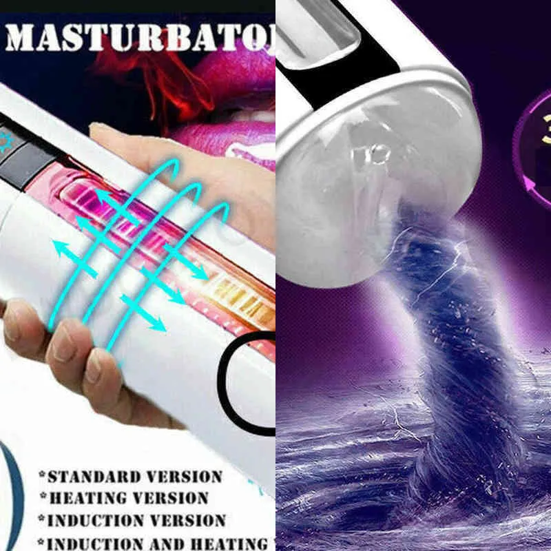 NXY Masturbación Copa auto chupando masturbador masturbador taza de calefacción giratorio coño stroker sexo de juguete sexual para 18+ hombres Máquina íntima 1207