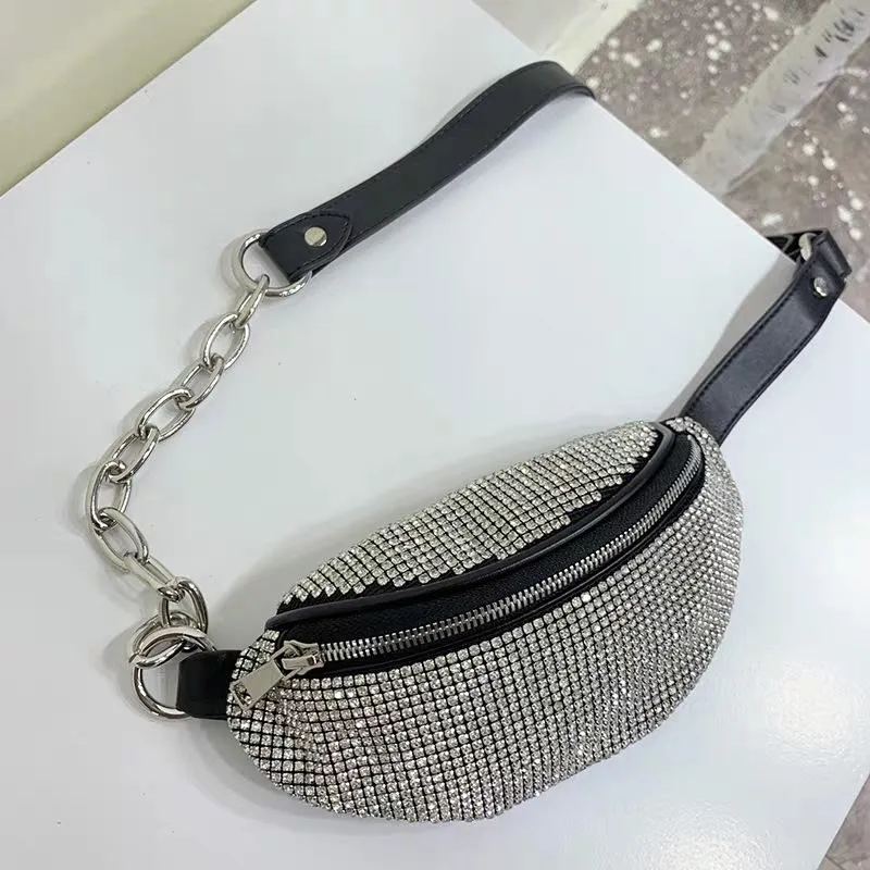 Marsupi Marsupio di lusso per borsa da donna Designer di marca Pelle con strass Glitter Cintura da donna Bum Chest 2021