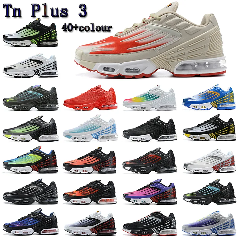 TN Plus 3 III Dostu buty do biegania mężczyźni kobiety Chaussures Triple White Black Hyper Blue Green 40 Kolor OG Neon Mens Damens Sneakers Runners