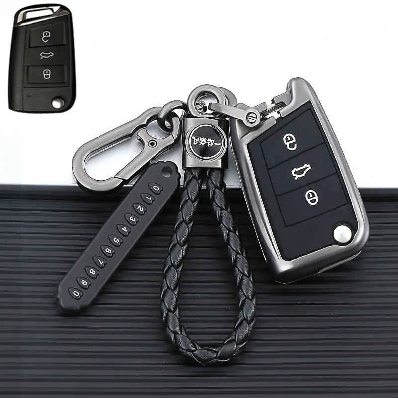 Galvanized Alloy Car Key Remote Case Cover VW Golf 7 mk7 Seat Ibiza Leon FR 2 Altea Aztec For Octavia