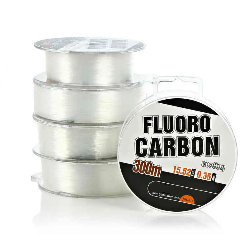 2PC haute qualité 300M fluorocarbone ligne de pêche Monofilament Nylon fort fil revêtement de fibres pêche à la mouche pour la pêche à la carpe W220307