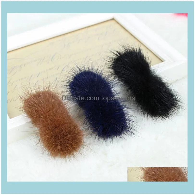 Korean Style High-end Bangs Clip Bow Side Fur Hairpin Hair Accessories1