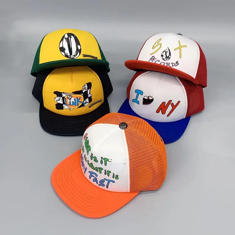 أحدث تصميم قبعات رسالة التطريز الأزياء موجة قبعة الذكور الهيب هوب السفر قناع شبكة فاسق قبعات بيسبول