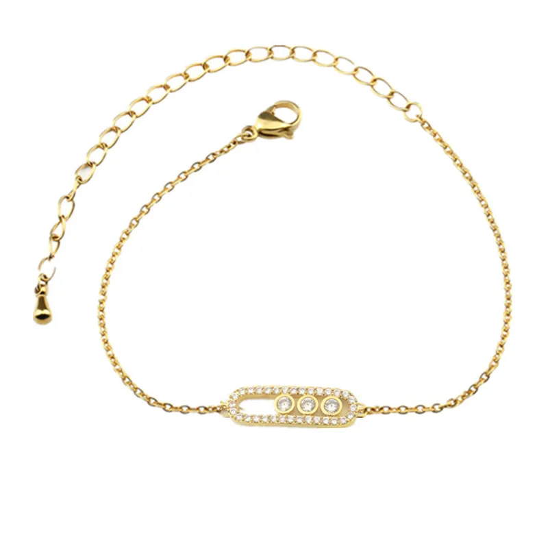 Bracelets de perles de cristal Cz scintillants pour femmes, 10 pièces, breloque de luxe, chaîne en acier inoxydable, Tennis, cadeau d'amitié en or