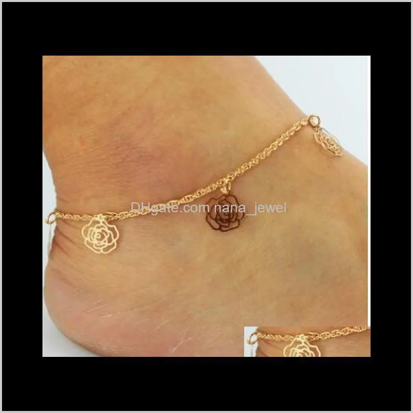 Gold Bohemian Anklet Beach Foot Jewelry Leg Chain Butterfly Dragonfly anklets For Women Barefoot Sandals Ankle Bracelet feet ps2909