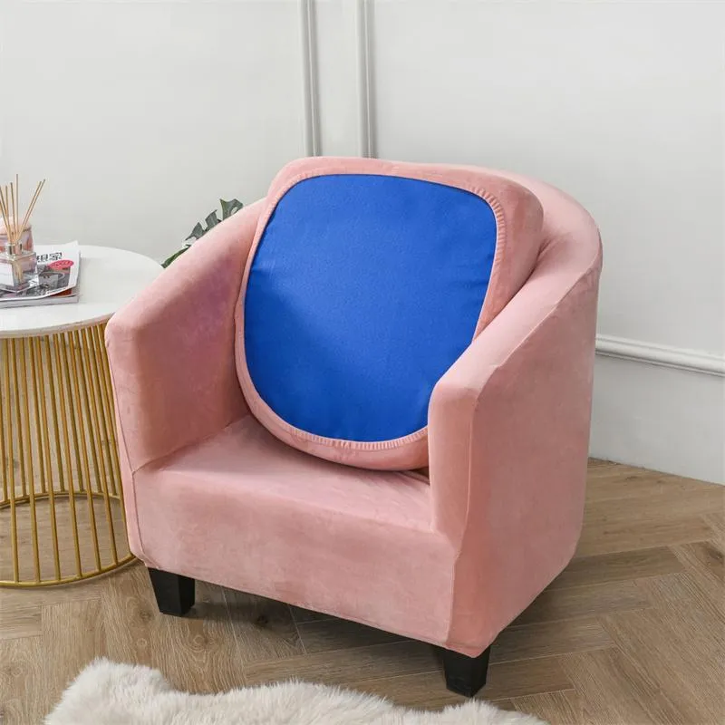 Split Style Velvet Small Armchair Covers With Seat Cushion For