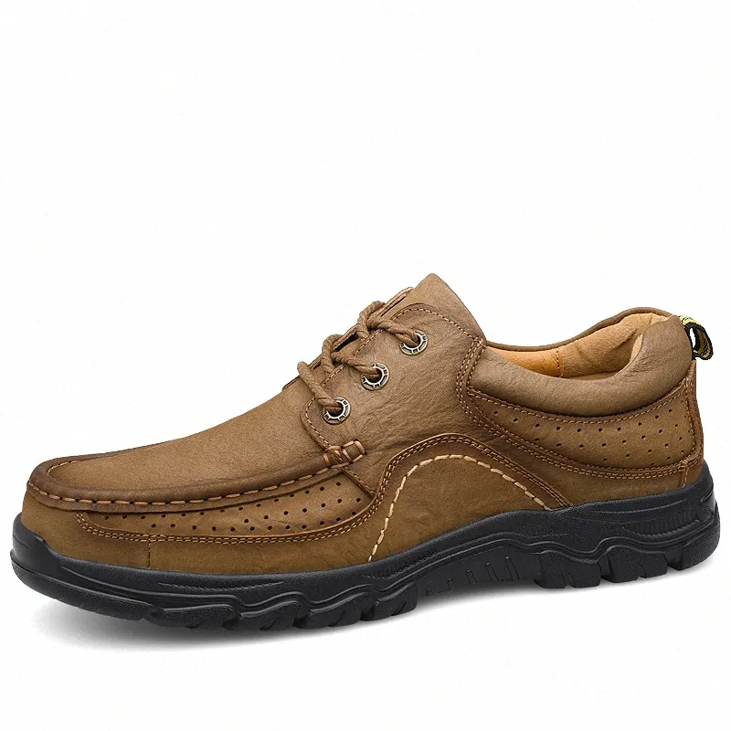 Nuevos zapatos para hombre de alta calidad 100% zapatos casuales de cuero genuino Trabajo impermeable Mocasines de cuero de vaca Zapatillas de deporte Tamaño grande 38 47 Zapatos Munro V6Bu #