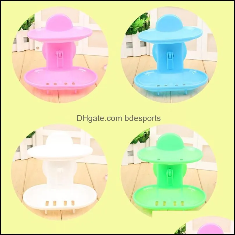 Bath Accessory Set Kitchen Tools Bathroom Accessories Soap Holder Two Layer Suction Dish Storage Basket Box Stand