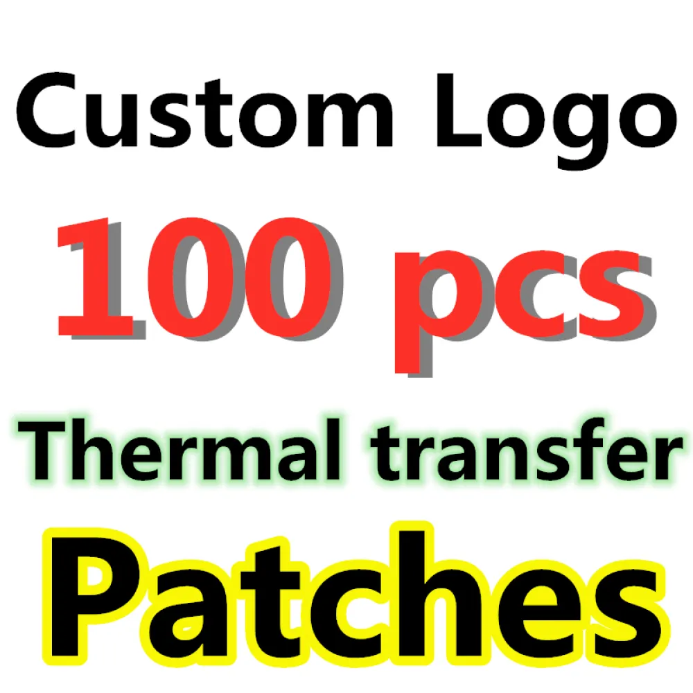 Custom Logo 100pcs Thermal Sewing Patch Clothing Decor Quality Brand Embroidered Patches Heat Transfer Vinyl Paper Stickers