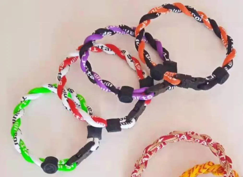 Hot Lågt pris Partihandel Titan Sport Tillbehör Nya 100PCS Sport 2 Rope Twist, Kinesiskt Armband, Baseball Tornado Armband