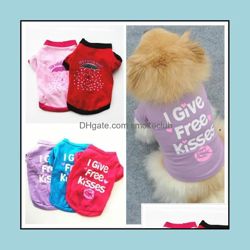 Dog Apparel Supplies Pet Home & Garden Puppy Print Umbrella Love Summer Pets Shirts Small Dogs Clothes Vest T-Shirt Llb9147 Drop Delivery 20